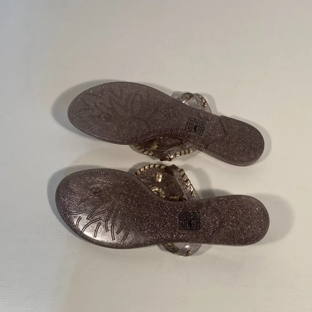 Jack Rogers Sparkle Rubber Jelly Thong Sandals Women Size 9 - Picture 7 of 8